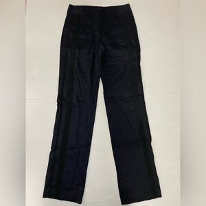 Emporio Armani Navy Trouser Pants With Black Ribbon Stripes Size US 6 FR 38